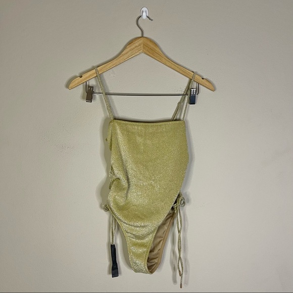 Triangl Swimwear | Rily Metallic Gold One Piece Bathing Suit - Picture 4 of 7